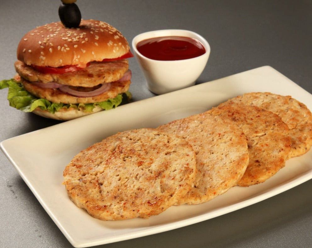 Chicken burger patty grilled