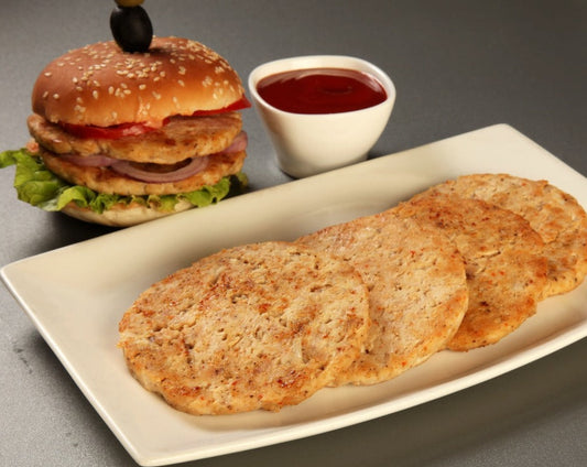 Chicken burger patty grilled